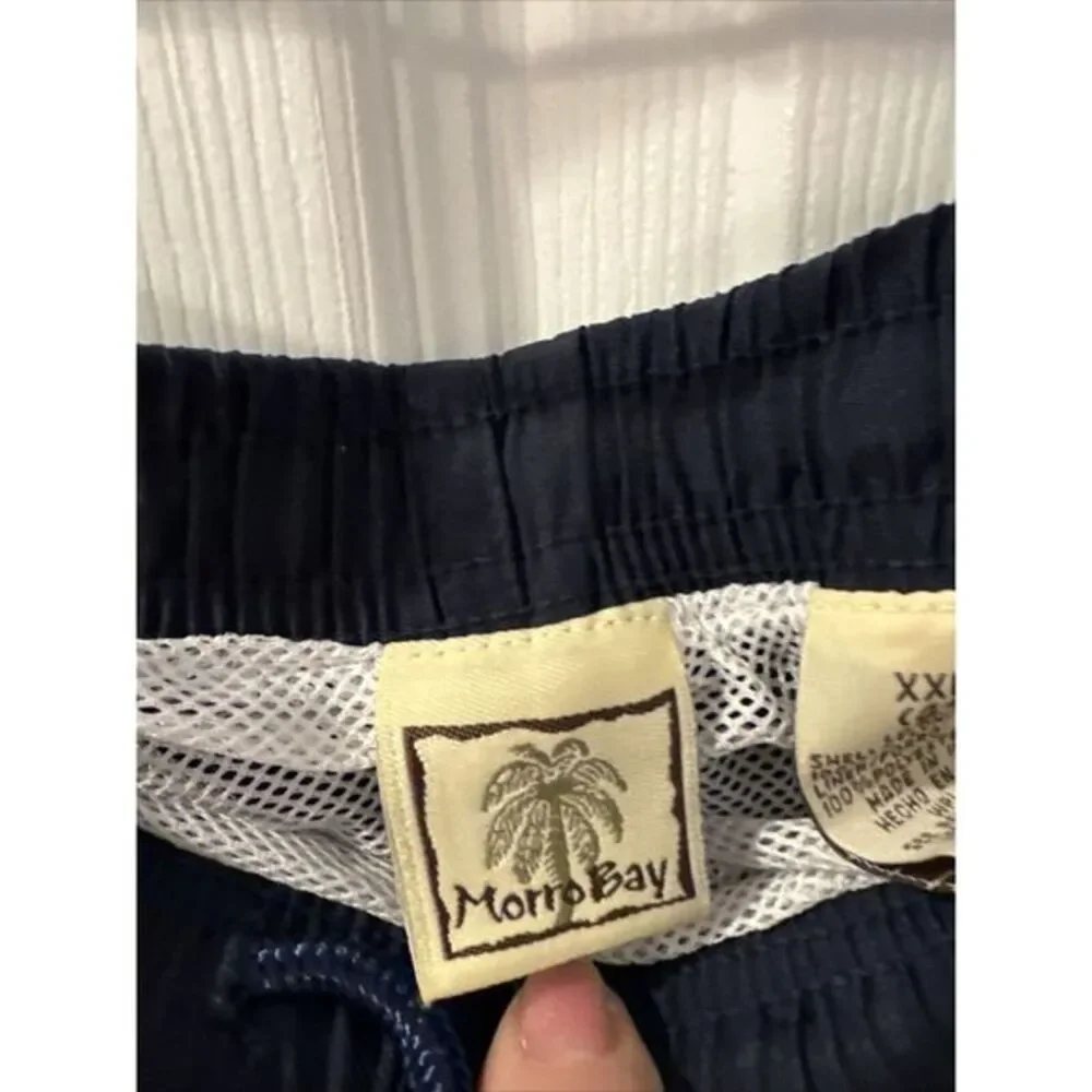 Morro Bay‎ Swim Trunks Mens XXL Navy Blue Mesh Lined Nylon Board Shorts